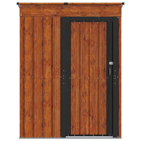 Grote foto vidaxl tuinhuisjes bruin 137 x 81 x 180 cm metaal tuin en terras tuinhuisjes en blokhutten