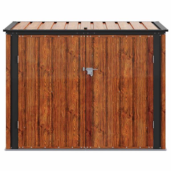 Grote foto vidaxl tuinopslagdoos bruin 151 5 x 82 x 110 5 cm staal tuin en terras tuinhuisjes en blokhutten