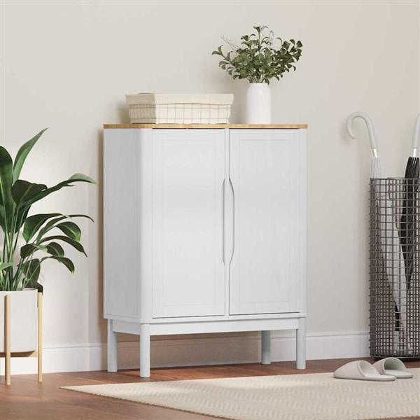 Grote foto vidaxl dressoir wit 70 x 30 x 70 5 cm massief vurenhout huis en inrichting overige