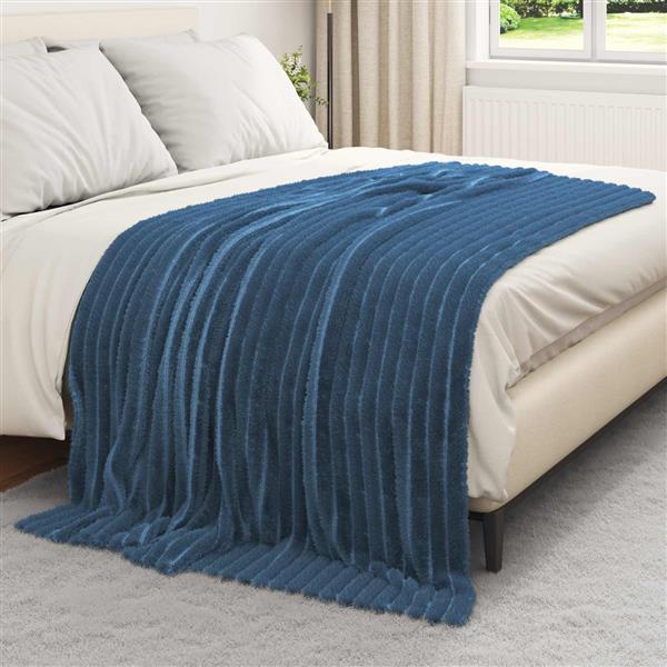 Grote foto vidaxl kleden 6 stuks marineblauw 200 x 150 cm fleece huis en inrichting bedden