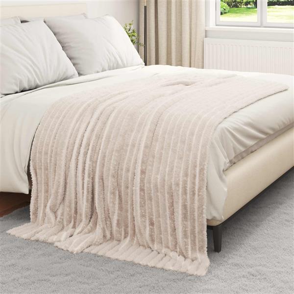 Grote foto vidaxl kleden 6 stuks beige 200 x 150 cm fleece huis en inrichting bedden