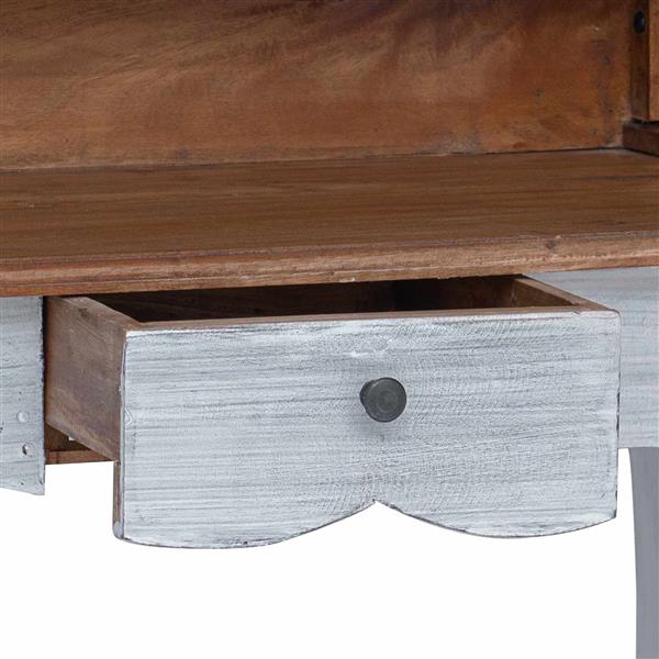 Grote foto vidaxl bureau met lade wit 80 x 40 x 92 cm massief mahoniehout huis en inrichting stoelen