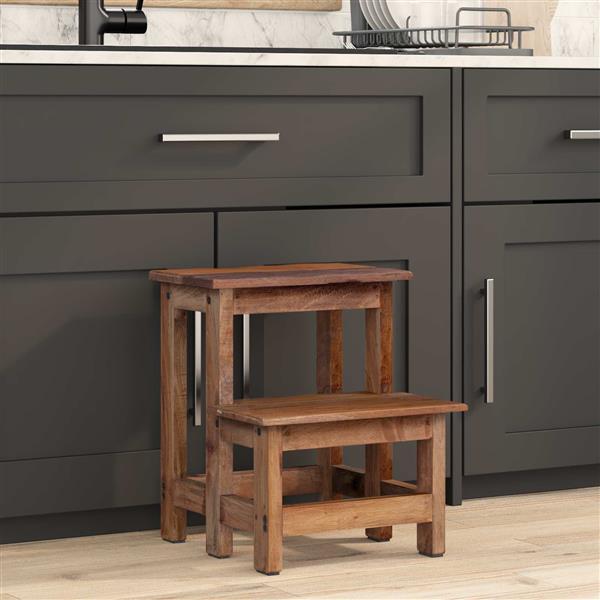 Grote foto vidaxl kruk naturel 37 x 37 x 46 cm mahoniehout huis en inrichting stoelen