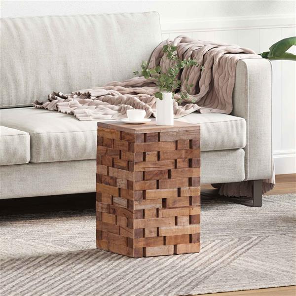 Grote foto vidaxl kruk naturel 29 x 29 x 48 cm massief gerecycled hout huis en inrichting stoelen