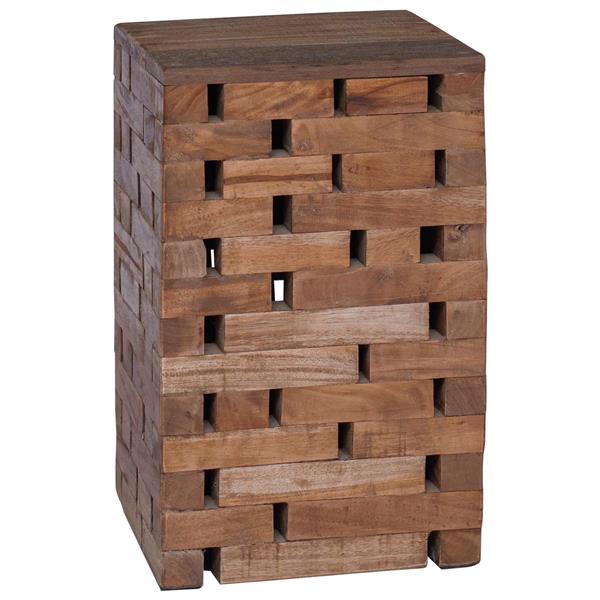 Grote foto vidaxl kruk naturel 29 x 29 x 48 cm massief gerecycled hout huis en inrichting stoelen