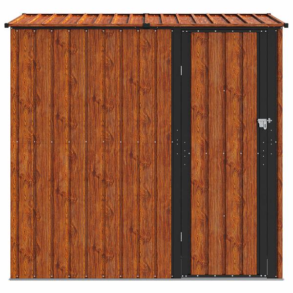 Grote foto vidaxl tuinhuisjes bruin 203 5 x 73 x 200 cm metaal tuin en terras tuinhuisjes en blokhutten