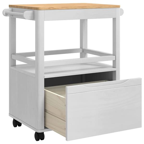 Grote foto vidaxl keuken trolley floro wit 72 5 x 45 x 80 cm massief vurenhout huis en inrichting keukenbenodigdheden