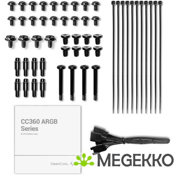 Grote foto deepcool cc360 wh argb wit computers en software behuizingen en kasten