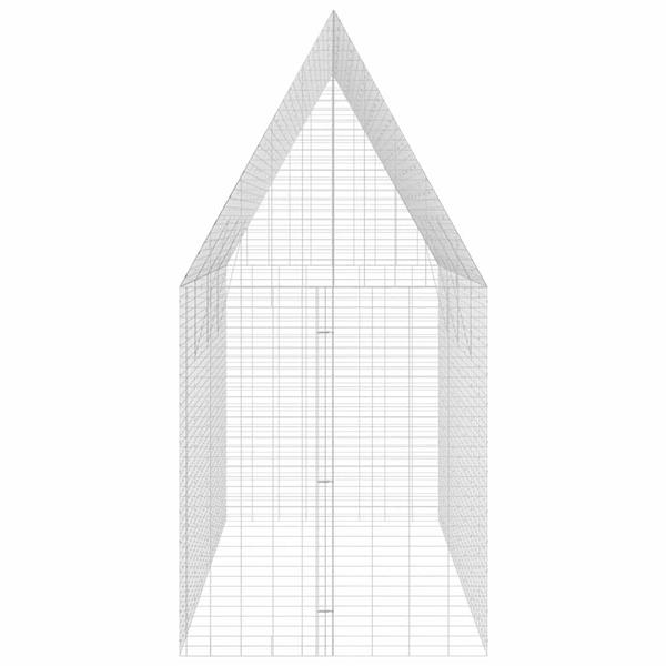 Grote foto vidaxl konijnenkooi zilver 400 x 100 x 210 cm gegalvaniseerd staal dieren en toebehoren hokken en kooien