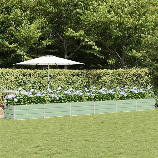 Grote foto vidaxl plantenbak groen 600 x 80 x 45 cm staal tuin en terras overige tuin en terras