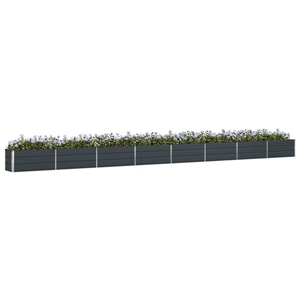 Grote foto vidaxl plantenbak antraciet 480 x 50 x 45 cm gegalvaniseerd staal tuin en terras overige tuin en terras