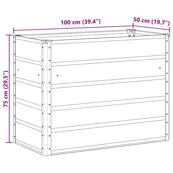 Grote foto vidaxl plantenbak antraciet 480 x 50 x 45 cm gegalvaniseerd staal tuin en terras overige tuin en terras