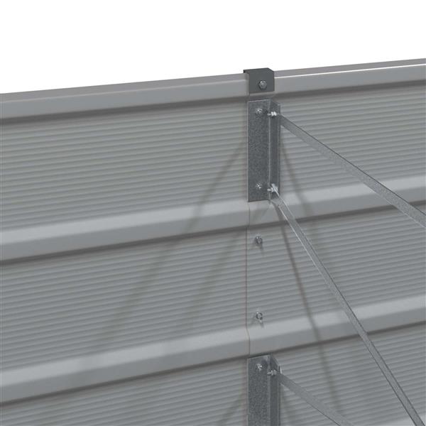 Grote foto vidaxl plantenbak lichtgrijs 400 x 80 x 45 cm staal tuin en terras overige tuin en terras