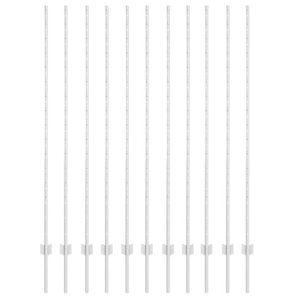 Grote foto vidaxl afrasteringspaal 11 pcs zilver 150 cm staal tuin en terras overige tuin en terras