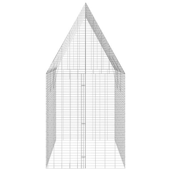 Grote foto vidaxl konijnenkooi zilver 300 x 100 x 210 cm gegalvaniseerd staal dieren en toebehoren hokken en kooien