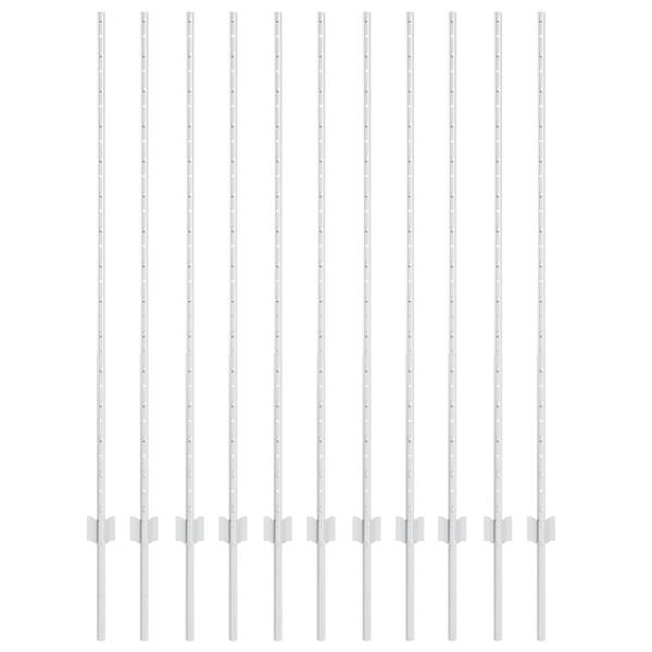 Grote foto vidaxl afrasteringspaal 11 pcs zilver 140 cm staal tuin en terras overige tuin en terras