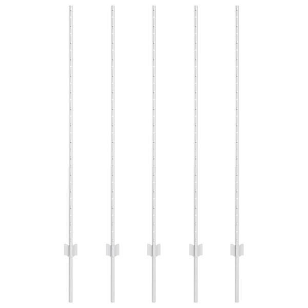 Grote foto vidaxl afrasteringspaal 5 pcs zilver 140 cm staal tuin en terras overige tuin en terras