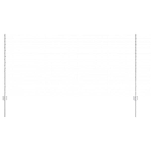 Grote foto vidaxl afrasteringspaal 5 pcs zilver 120 cm staal tuin en terras overige tuin en terras