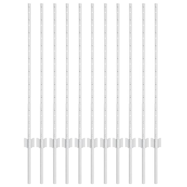 Grote foto vidaxl afrasteringspaal 11 pcs zilver 100 cm staal tuin en terras overige tuin en terras