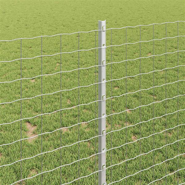 Grote foto vidaxl afrasteringspaal 5 pcs zilver 100 cm staal tuin en terras overige tuin en terras