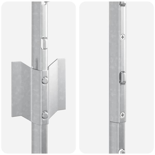 Grote foto vidaxl afrasteringspaal 5 pcs zilver 100 cm staal tuin en terras overige tuin en terras