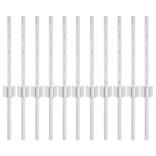 Grote foto vidaxl afrasteringspaal 11 pcs zilver 40 cm staal tuin en terras overige tuin en terras