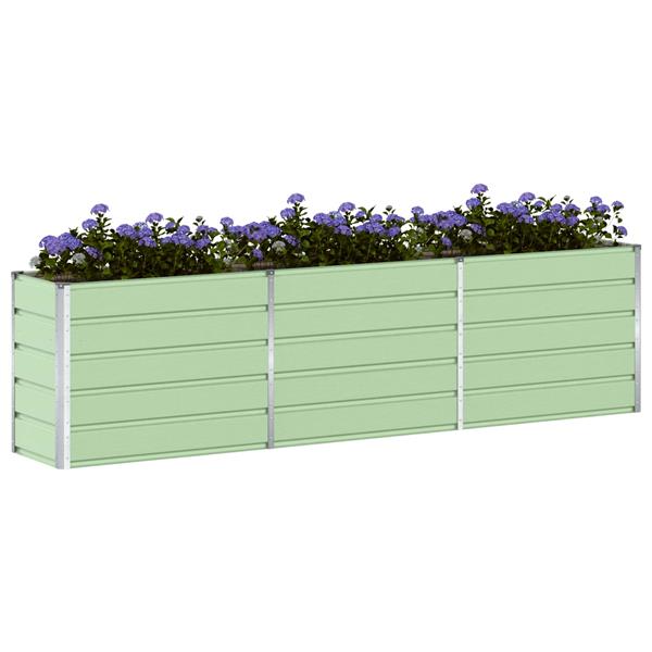 Grote foto vidaxl plantenbak pastelgroen 480 x 50 x 45 cm gegalvaniseerd staal tuin en terras overige tuin en terras