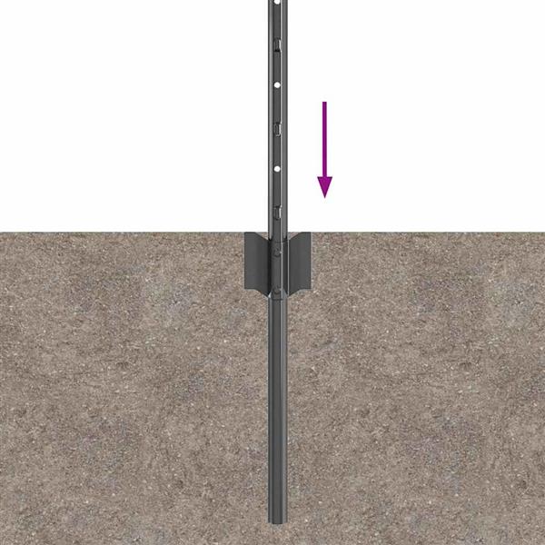 Grote foto vidaxl afrasteringspaal 11 pcs grijs 80 cm staal tuin en terras overige tuin en terras