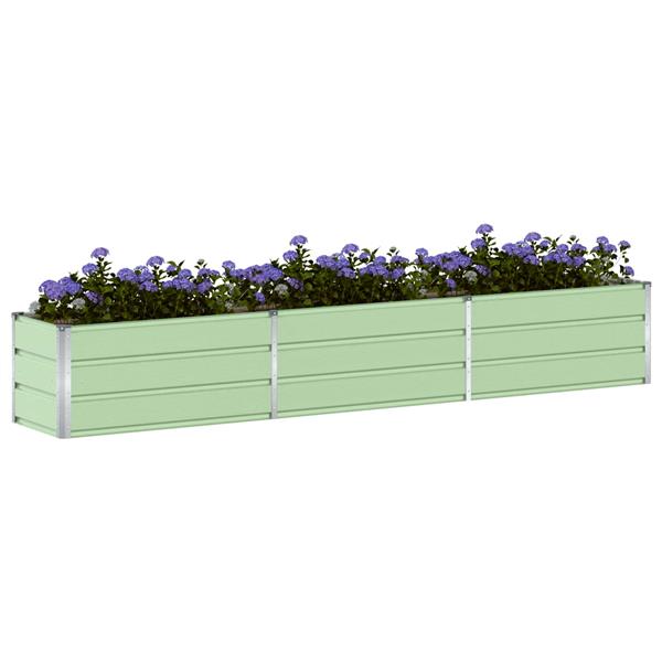 Grote foto vidaxl plantenbak pastelgroen 480 x 50 x 45 cm gegalvaniseerd staal tuin en terras overige tuin en terras