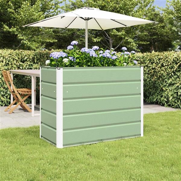 Grote foto vidaxl plantenbak pastelgroen 480 x 50 x 45 cm gegalvaniseerd staal tuin en terras overige tuin en terras