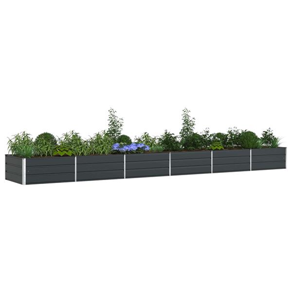 Grote foto vidaxl plantenbak antraciet 195 x 100 x 45 cm gegalvaniseerd staal tuin en terras overige tuin en terras