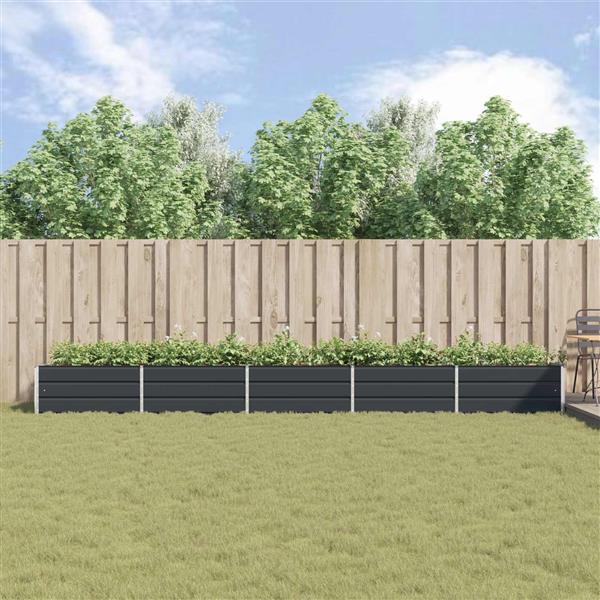 Grote foto vidaxl plantenbak antraciet 195 x 100 x 45 cm gegalvaniseerd staal tuin en terras overige tuin en terras