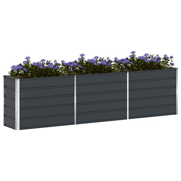 Grote foto vidaxl plantenbak antraciet 480 x 50 x 45 cm gegalvaniseerd staal tuin en terras overige tuin en terras