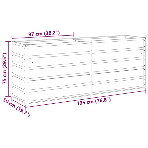 Grote foto vidaxl plantenbak antraciet 480 x 50 x 45 cm gegalvaniseerd staal tuin en terras overige tuin en terras