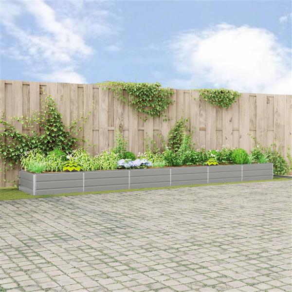 Grote foto vidaxl plantenbak lichtgrijs 195 x 100 x 45 cm gegalvaniseerd staal tuin en terras overige tuin en terras