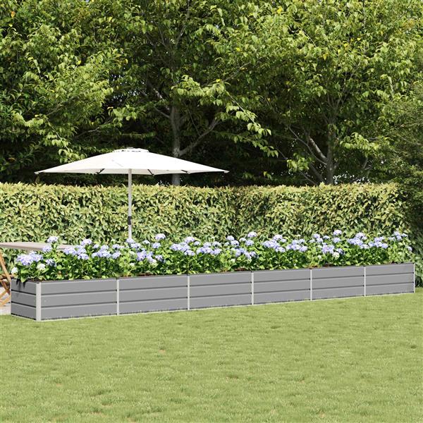 Grote foto vidaxl plantenbak lichtgrijs 600 x 80 x 45 cm staal tuin en terras overige tuin en terras