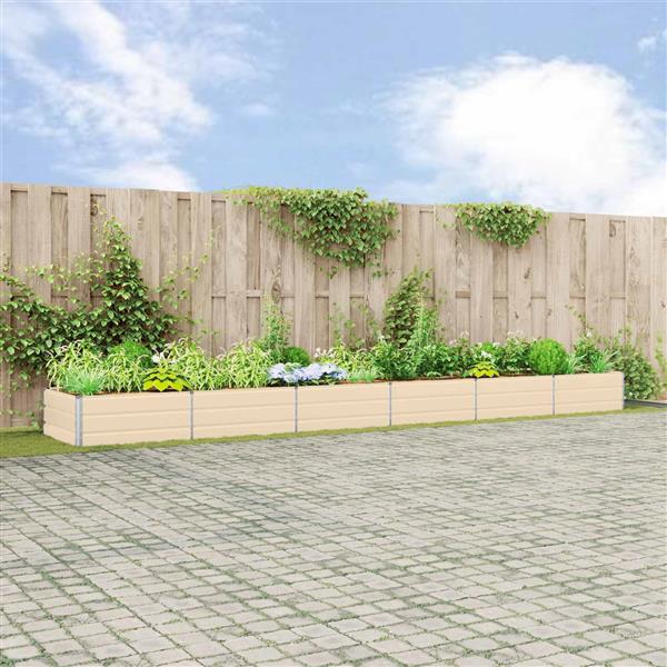 Grote foto vidaxl plantenbak ivoor 195 x 100 x 45 cm gegalvaniseerd staal tuin en terras overige tuin en terras