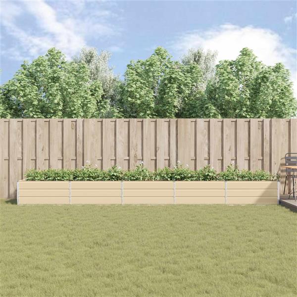 Grote foto vidaxl plantenbak ivoor 195 x 100 x 45 cm gegalvaniseerd staal tuin en terras overige tuin en terras