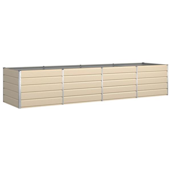 Grote foto vidaxl plantenbak ivoor 195 x 100 x 45 cm gegalvaniseerd staal tuin en terras overige tuin en terras