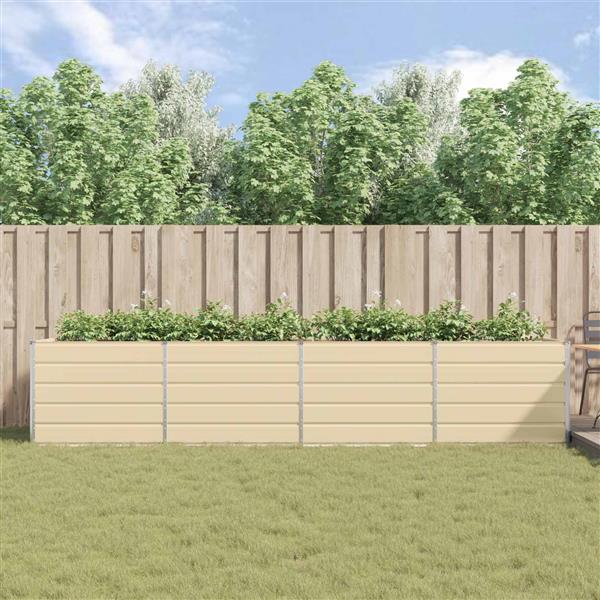 Grote foto vidaxl plantenbak ivoor 195 x 100 x 45 cm gegalvaniseerd staal tuin en terras overige tuin en terras