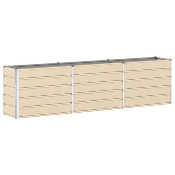 Grote foto vidaxl plantenbak ivoor 480 x 50 x 45 cm gegalvaniseerd staal tuin en terras overige tuin en terras