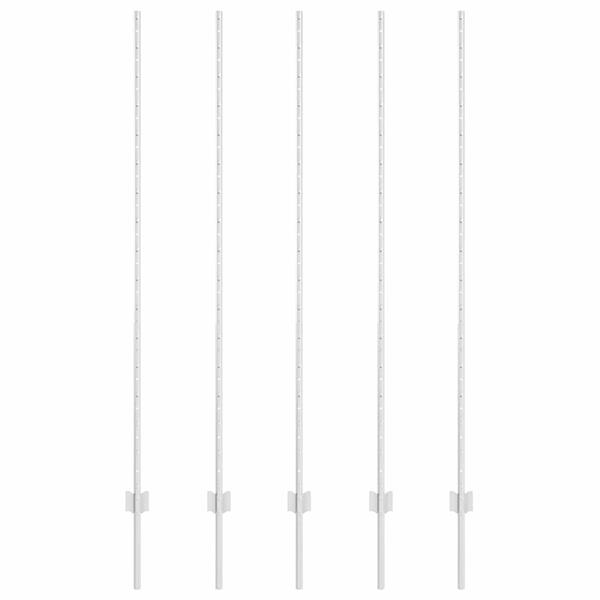 Grote foto vidaxl afrasteringspaal 5 pcs zilver 150 cm staal tuin en terras overige tuin en terras