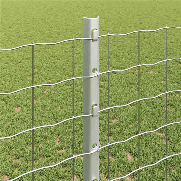 Grote foto vidaxl afrasteringspaal 11 pcs zilver 120 cm staal tuin en terras overige tuin en terras