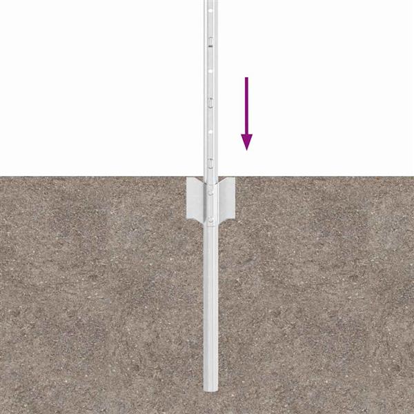 Grote foto vidaxl afrasteringspaal 11 pcs zilver 60 cm staal tuin en terras overige tuin en terras