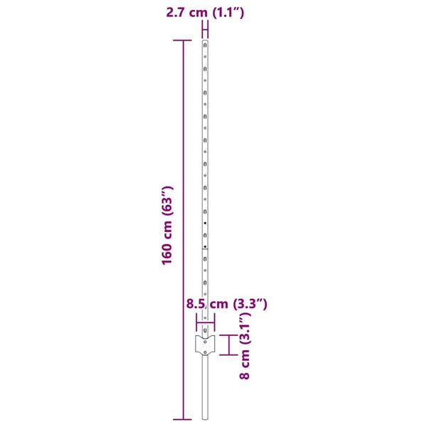 Grote foto vidaxl afrasteringspaal 5 pcs groen 120 cm staal tuin en terras overige tuin en terras