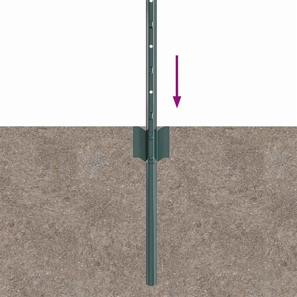 Grote foto vidaxl afrasteringspaal 5 pcs groen 100 cm staal tuin en terras overige tuin en terras
