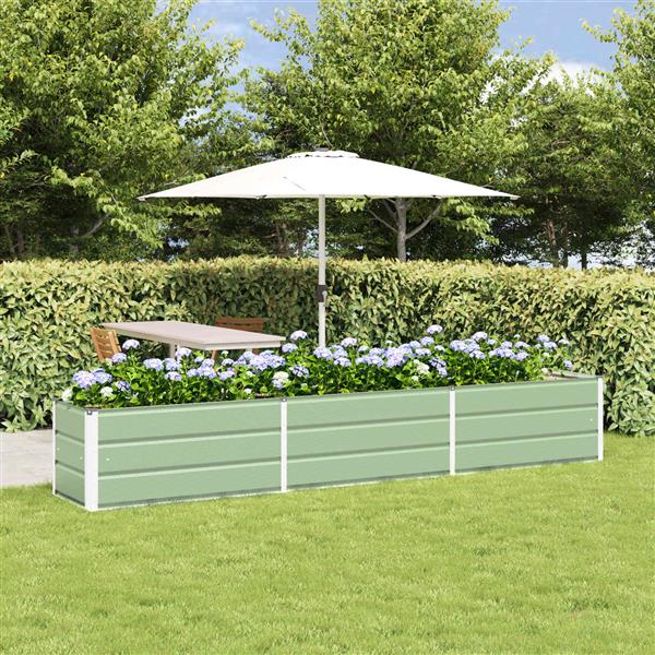 Grote foto vidaxl plantenbak pastelgroen 480 x 50 x 45 cm gegalvaniseerd staal tuin en terras overige tuin en terras