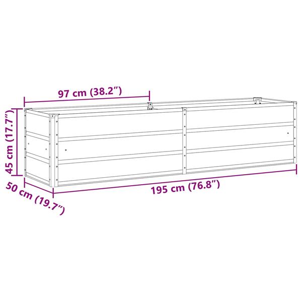 Grote foto vidaxl plantenbak antraciet 480 x 50 x 45 cm gegalvaniseerd staal tuin en terras overige tuin en terras