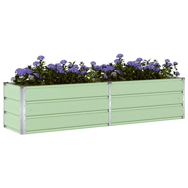 Grote foto vidaxl plantenbak pastelgroen 480 x 50 x 45 cm gegalvaniseerd staal tuin en terras overige tuin en terras