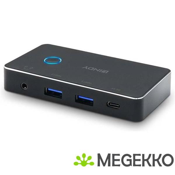 Grote foto lindy 43387 usb 3.0 en usb 3.12 2x4 computer data switch usb a usb c computers en software overige computers en software
